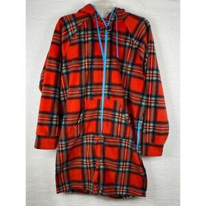 Chubbies Boomshakalaka Red Plaid Fleece Hooded Union Suit One Piece‎ Mens XL